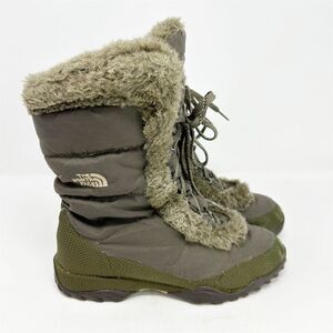 The North Face Lace Up Snow Boots Size 9 Green Waterproof Insulated Size 9